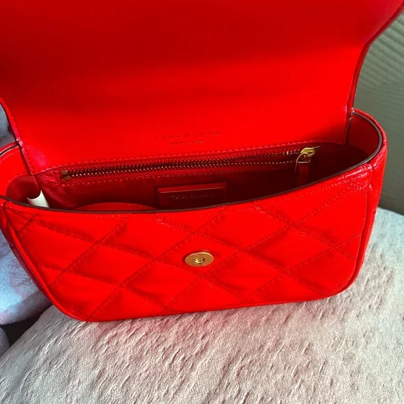 Tory Burch Red Quilted Leather Mini Handbag - Picture 6 of 8